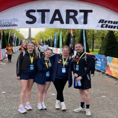 STROLLING: Ayrshire walkers embarked from Glasgow Green or Clydebank on the weekend Kiltwalk (Image: Ayrshire Cancer Support)