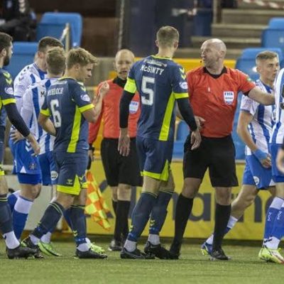 RIVALS: Things get heated in Kilmarnock and Ayr's last Rugby Park encounter in 2022 (Image: Kilmarnock FC)