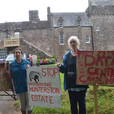 HANDS OFF: Protestors make their feelings known towards the AI data centre plans at Hunterston (Image: Action to Protect Rural Scotland)