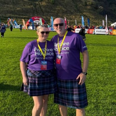 PROUD: Shonagh and husband Kenneth at the Edinburgh Kiltwalk on Sunday (Image: Shonagh Allan via Facebook)